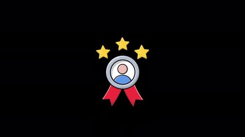 User Profile Achievement Badge Animation with Stars