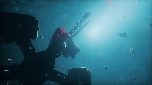 Futuristic Space Station Animation in Deep Cosmos