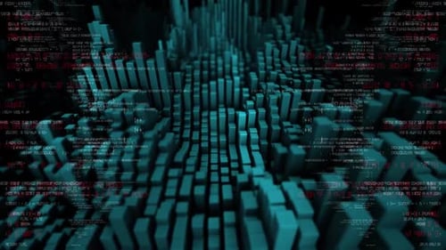 Futuristic Data Wave With Code Overlays Background