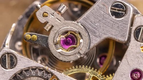 Antique Wrist Watch Macro of Gogs and Gears