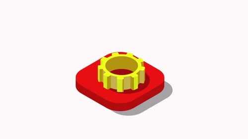 Isometric Gear Settings Icon Animation