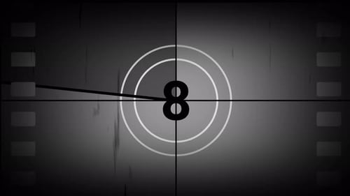 Vintage Film Leader Countdown with Scratches and Grain