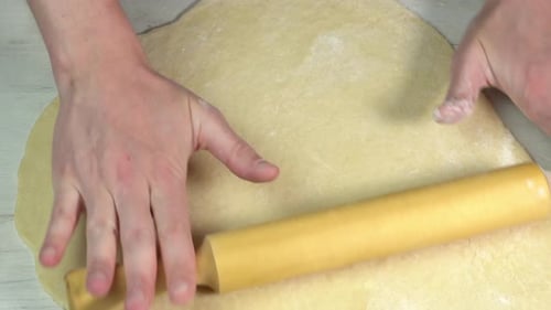 Rolling Dough with Pin for Baking at Home