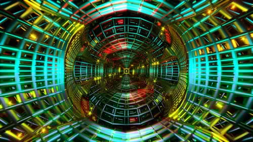 Abstract VJ Loop with Dynamic Strobe Light Effects and Geometric Forms