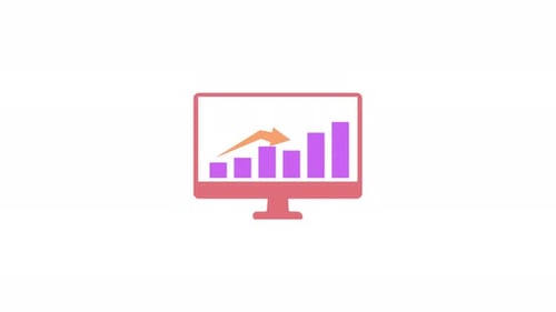 Animated business graph, business growth concept