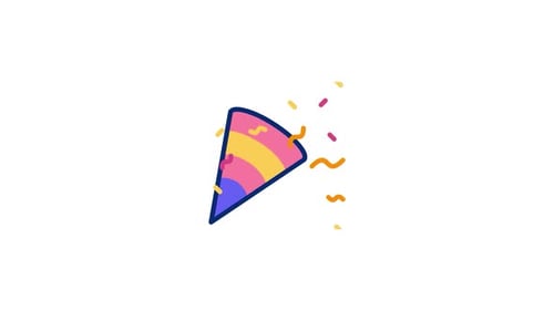 Animated Party Hat Popping Confetti for Celebrations