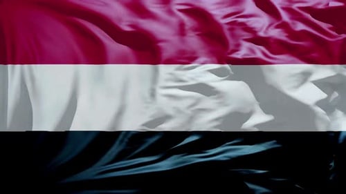 Waving Fabric Background with Red White Black Stripes