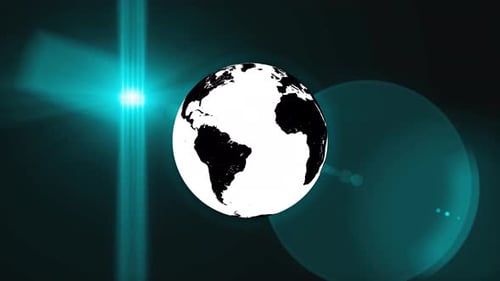 planet sphere spinning with background rotating, Earth planet and technology news background. Vd 961