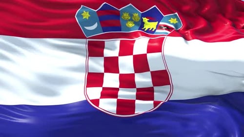 Realistic Waving Flag of Croatia