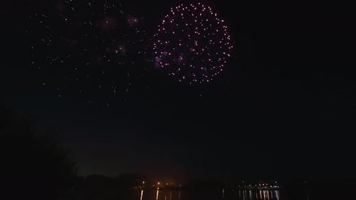 Spectacular Fireworks Exploding in the Night Sky