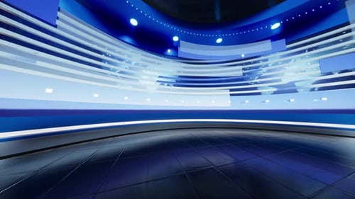 Background For Tv News Broadcast. Virtual Studio Background