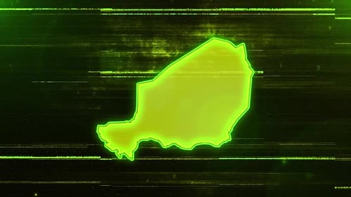 Digitale Futuristische Glitch-Karte von Niger