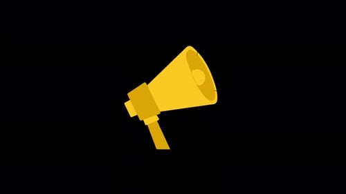 Animated Megaphone Icon in Flat Design Style