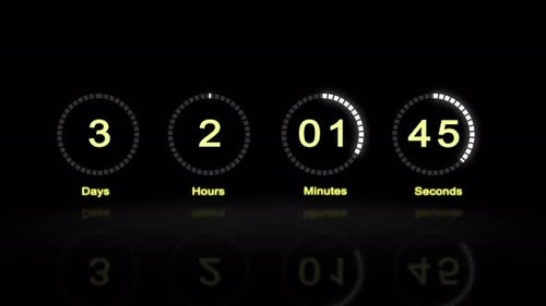 Chronomètre numérique, compte à rebours, réveil, chronomètre ou montre, animation chronométrique