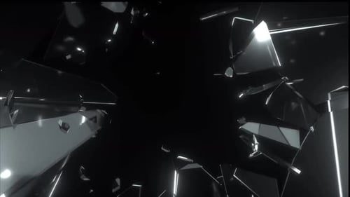 Dark Glass Shards Explosion Logo Reveal