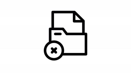 Animated File and Folder Management Line Icons Pack