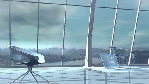 Diagram of AI Algorithms Visualization Displayed in an Office Environment