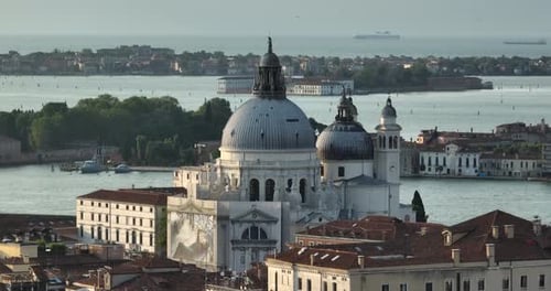 Aerial view of Venice downtown, Veneto, Italy.