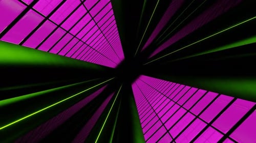 Pink And Lime Side Cylinders Tunnel Background Vj Loop In 4K