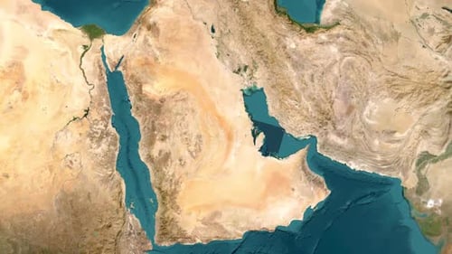 Animated Bahrain Flag Reveal on Geographic Map