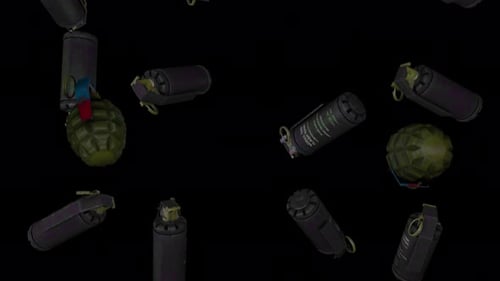 Des bombes tombent sur un écran noir
