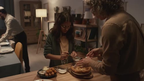 Family Prepares Delicious Desserts Together in Home