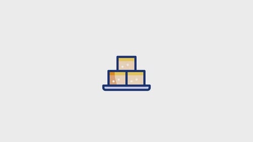 Animated Flat Design Sugar Cubes Icon