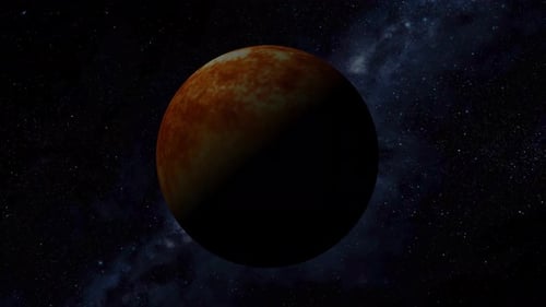 Rotating 3D Planet in Space with Nebula