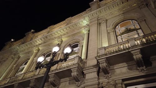 Colon theater, magnificent architecture of Buenos Aires, Argentina city at night, famous opera house