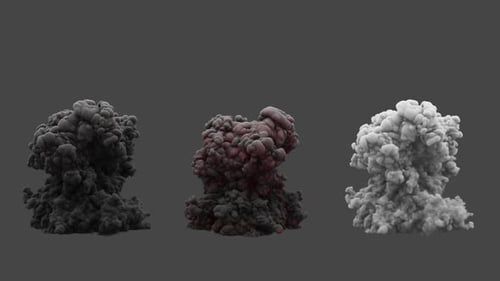 Set of three types of fire explosions. File contains Alpha Channel.