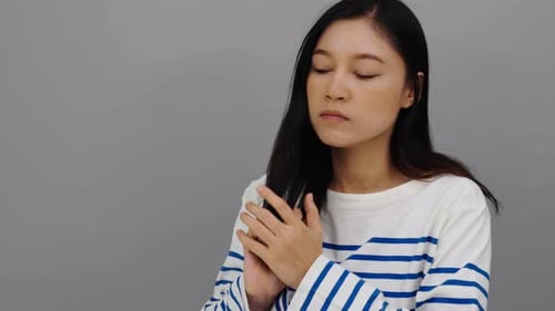 shocked woman suffering hair loss problem
