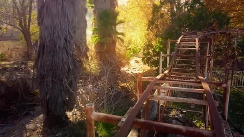 Abandoned Metal Rollercoaster in the Countryside