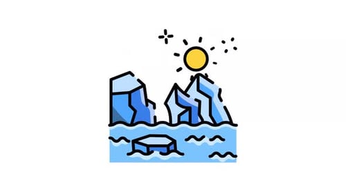 Animiertes Eisberg-Symbol mit Alphakanal