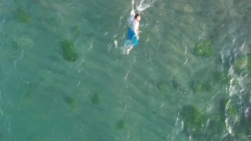 Man Swimming Sea