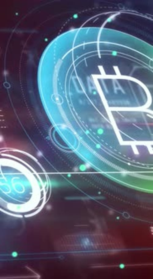Animation of Colorful Infographics About Bitcoin Quotes