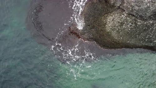 Aerial Sea Wave Rocks