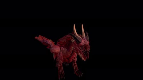 Dragon Walking to Idle Animation Video
