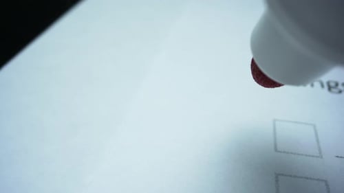 Close-up of Check Mark on To Do List