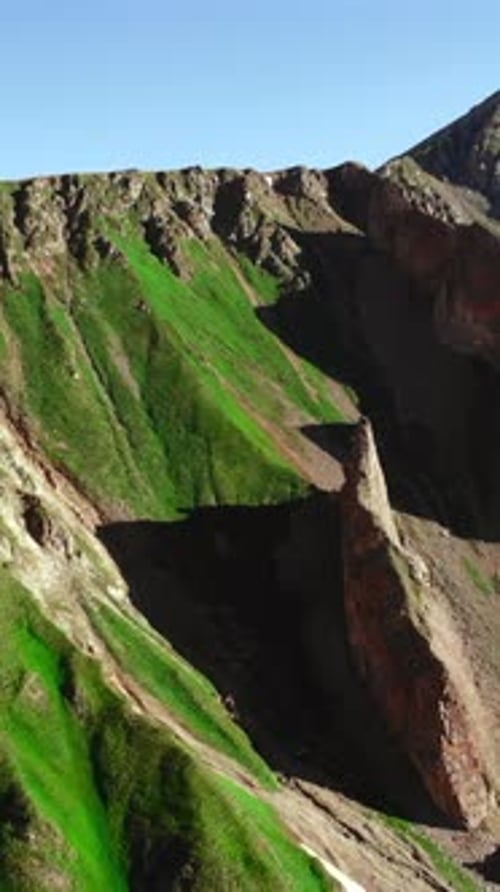 Scenic Aerial View of Green Mountain Landscape