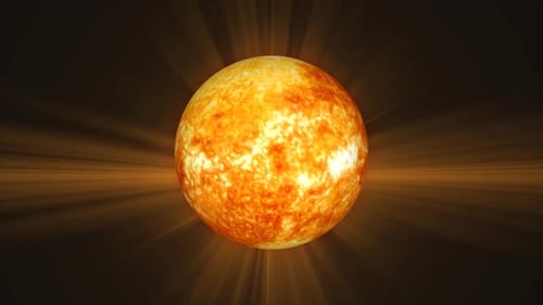 Animated Glowing Sun Orb with Bright Energy Rays