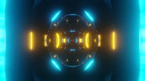 Vibrante fondo VJ Loop que vibra con rítmicos destellos de neón discoteca