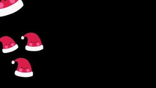 4k christmas hat transition with alpha channel