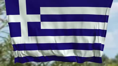 Griechenland schwenkt vertikale Flagge