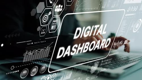 Interface de tableau de bord numérique avec visualisations et analyses de données pour une gestion d'entreprise moderne.
A.