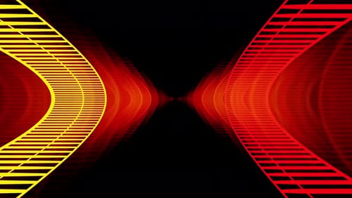 Hell Red Abstract Vj Loop Rings In Space Background