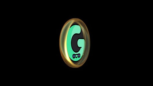 Animated Cartoon G Logo Reveal with Spinning Golden Ring