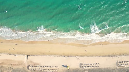Summer seascape beautiful waves, blue sea water in sunny day. Esquinzo beach, Spain, Canary Island T