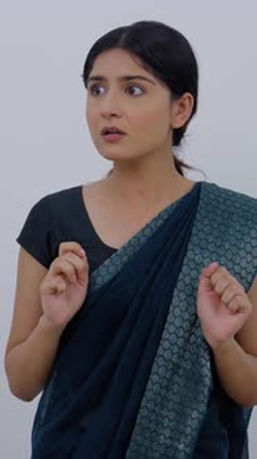 Startled Woman Reacting to Something Unexpected