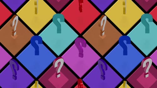 3D Question Mark Geometric Pattern Background