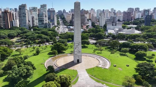 Obelisk Monument in downtown Sao Paulo in Brazil.